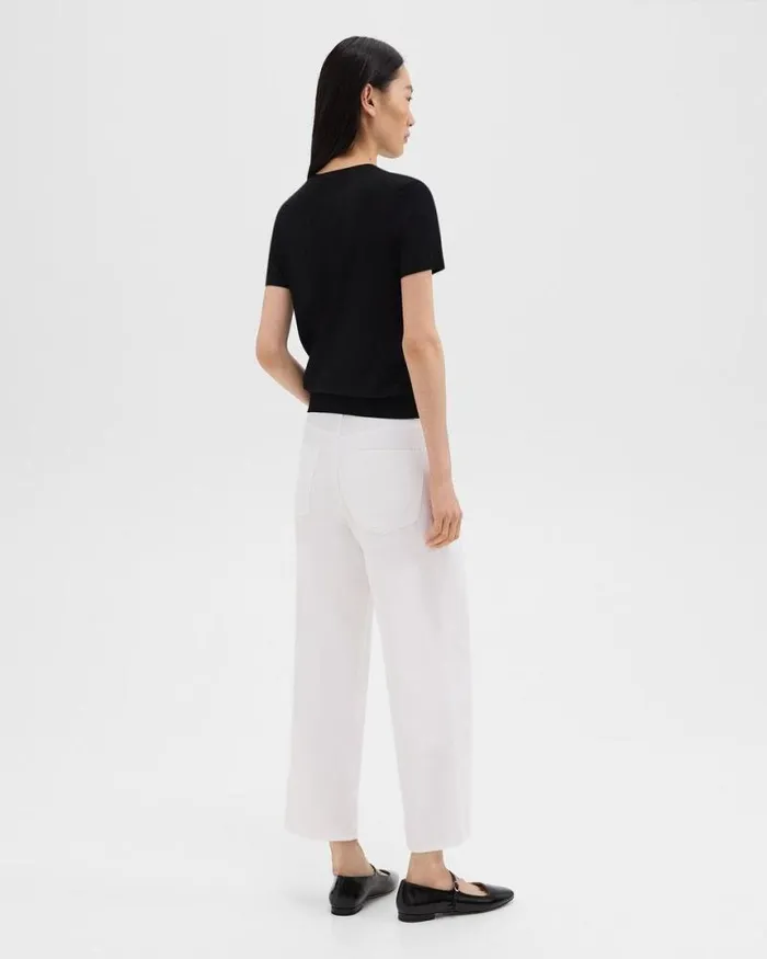 Pants Women Theory Relaxed Straight Jean In Denim Optic White Pants Women Theory Relaxed Straight Jean In Denim Optic White