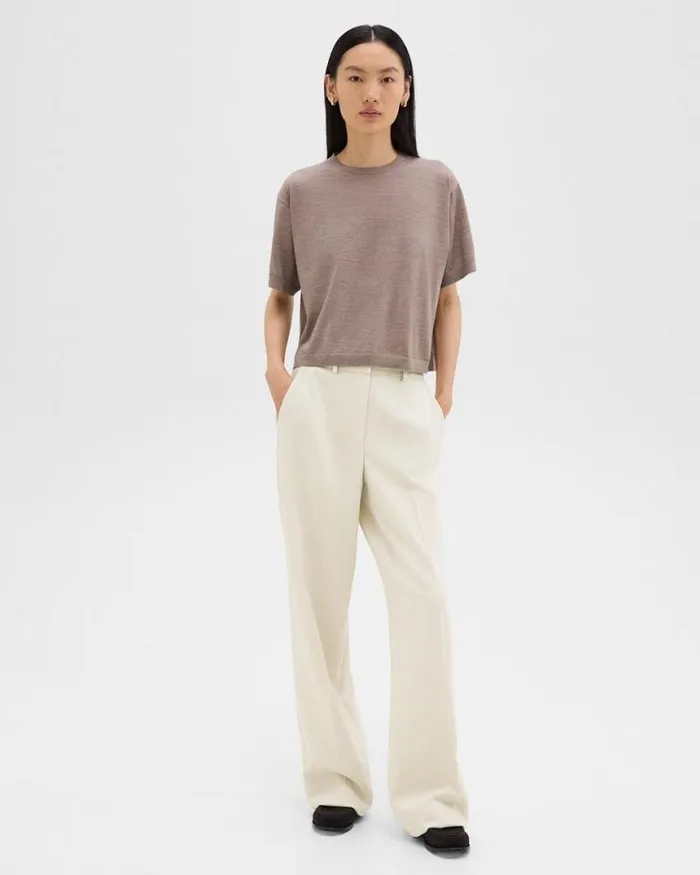 Pants Women Theory Relaxed Straight Pant In Admiral Crepe Rice