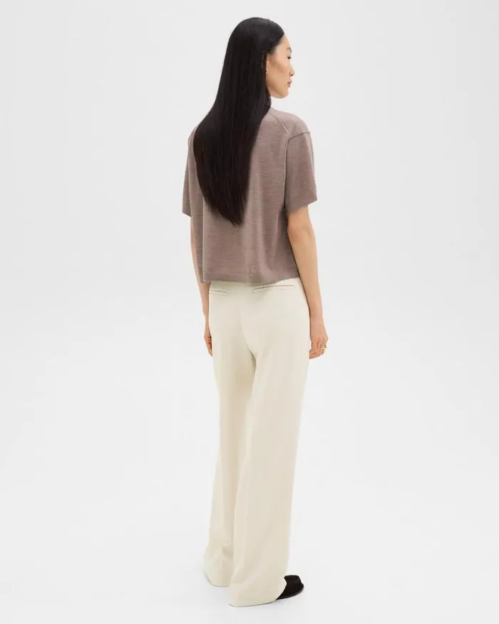 Pants Women Theory Relaxed Straight Pant In Admiral Crepe Rice