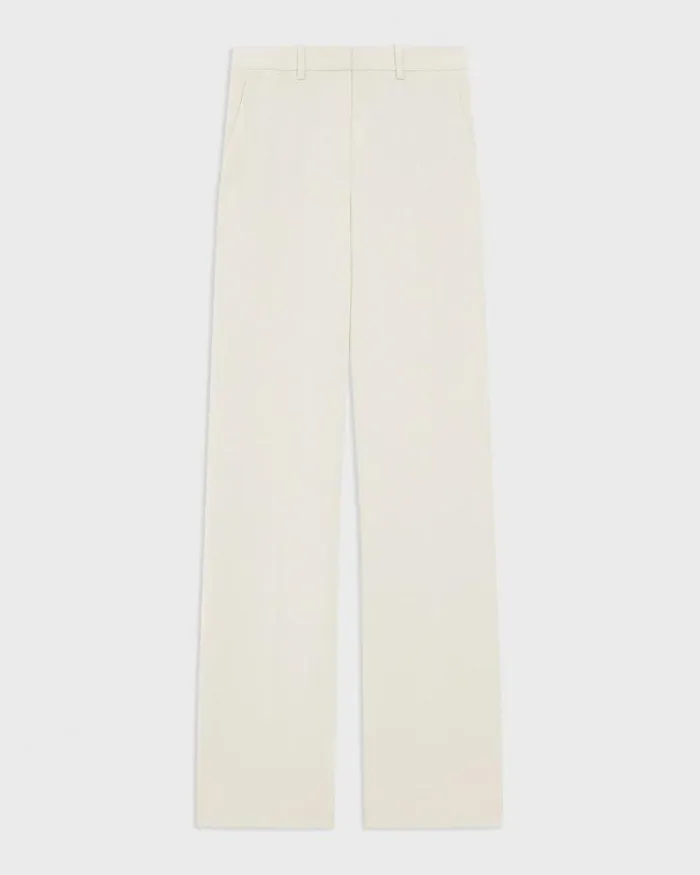 Pants Women Theory Relaxed Straight Pant In Admiral Crepe Rice