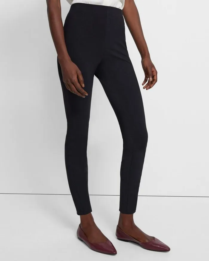 Pants Women Theory Seamed Slit Legging In Precision Ponte Black Pants Women Theory Seamed Slit Legging In Precision Ponte Black