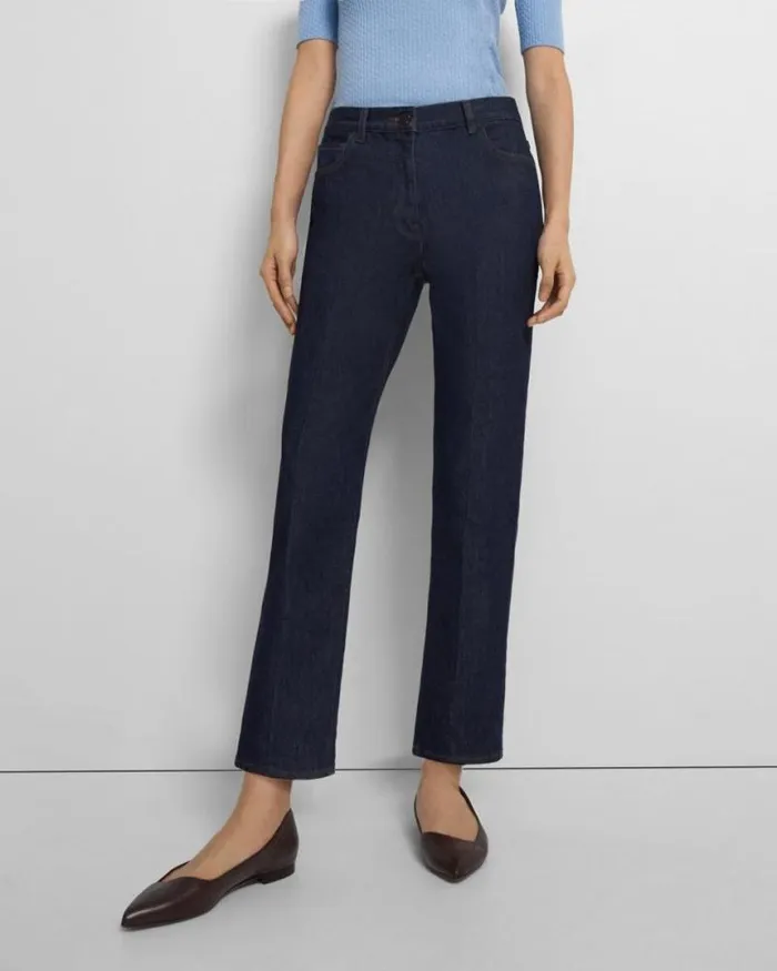 Pants Women Theory Treeca Jean In Washed Denim Indigo