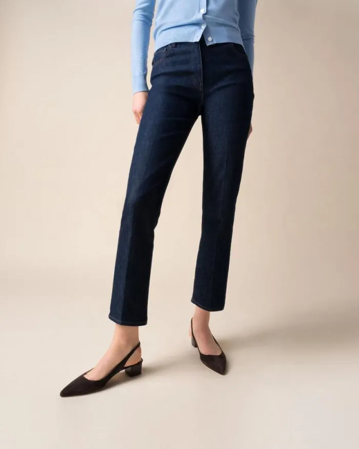 Pants Women Theory Treeca Jean In Washed Denim Indigo
