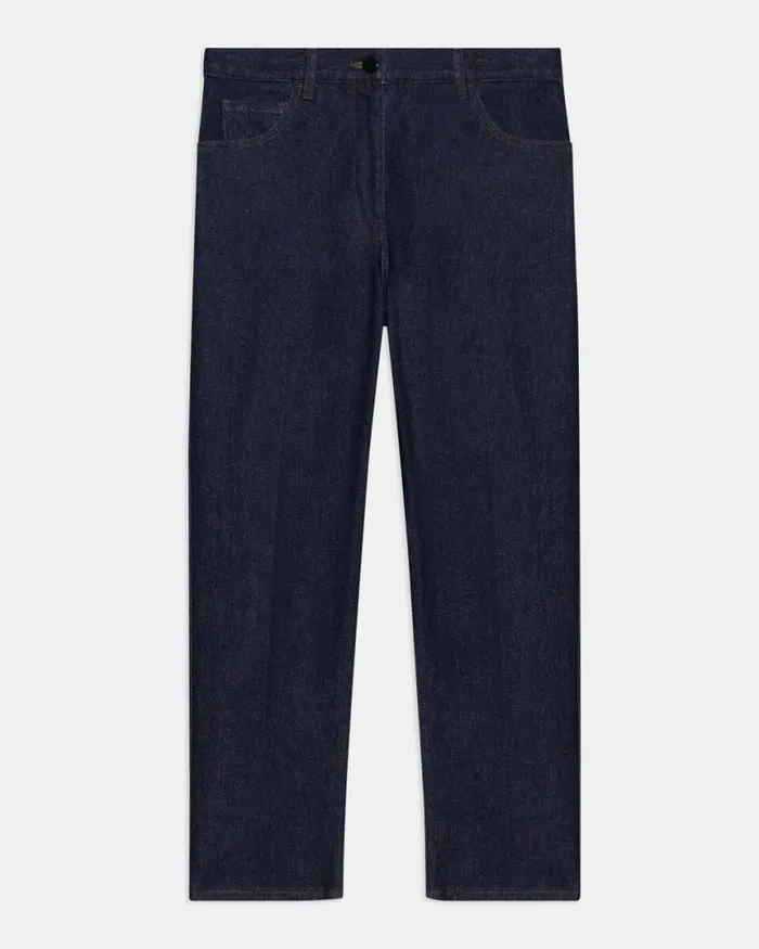 Pants Women Theory Treeca Jean In Washed Denim Indigo