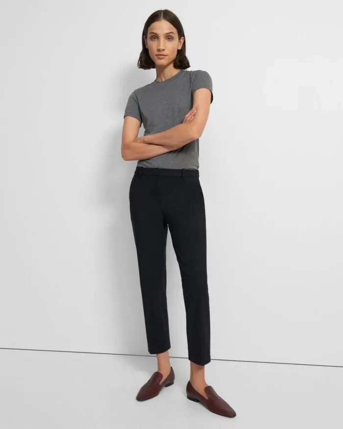 Pants Women Theory Treeca Pant In Precision Ponte Black