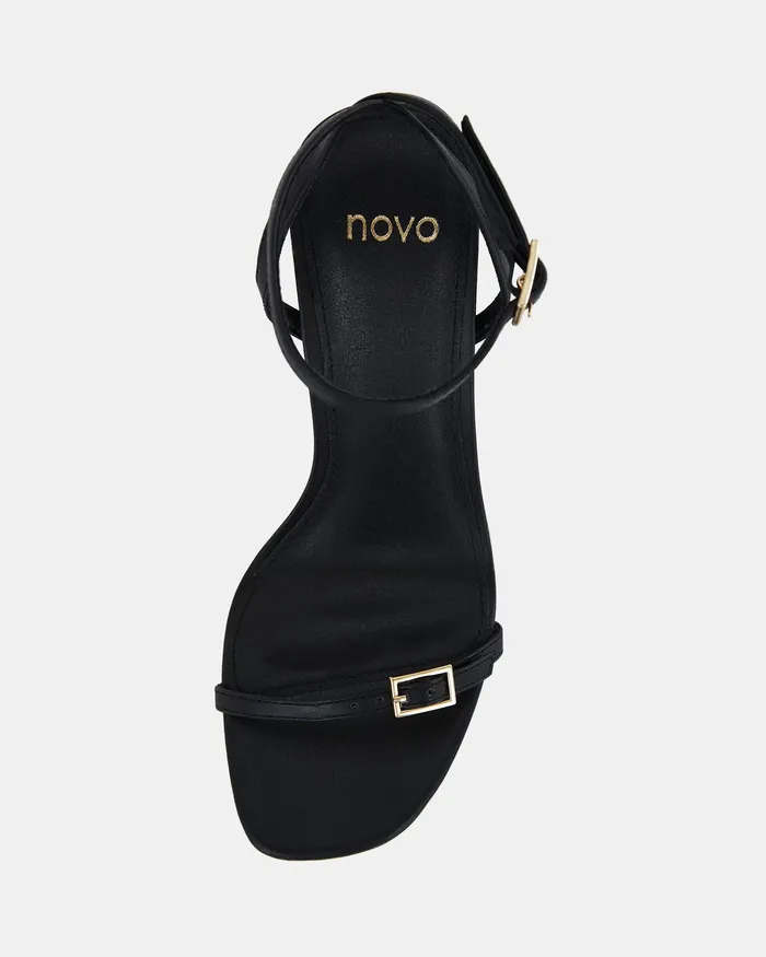 Party NALAR BLACK Slim Rectangular Heels NOVO Shoes Women