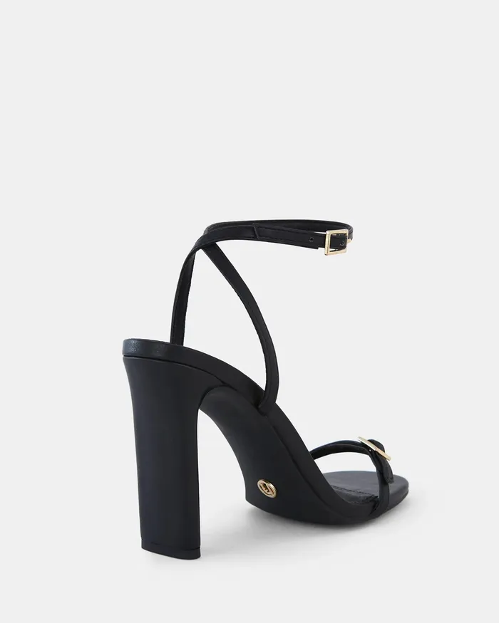 Party NALAR BLACK Slim Rectangular Heels NOVO Shoes Women