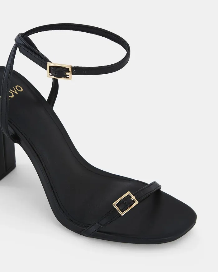 Party NALAR BLACK Slim Rectangular Heels NOVO Shoes Women