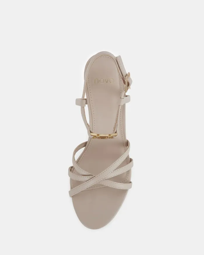 Party Women NOVO Shoes UNDOMIEL WHITE SAND Kitten Heels