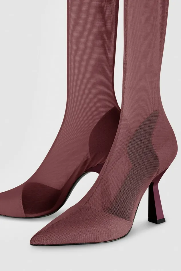 Patrizia Pepe Boots Overknee Boots In Tulle Red 8211 Women
