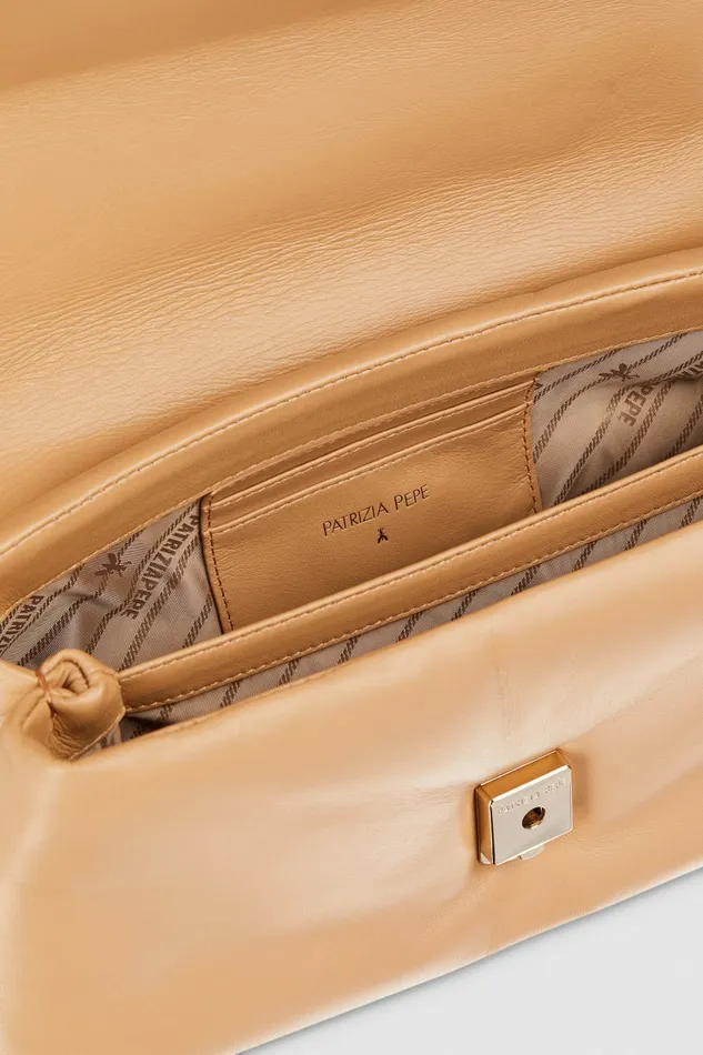 Patrizia Pepe Crossbodys Fly Bamby Leather Shoulder Bag Beige 8211 Women