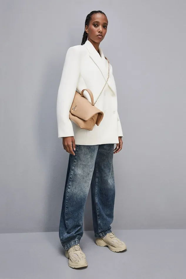 Patrizia Pepe Crossbodys Fly Bamby Leather Shoulder Bag Beige 8211 Women