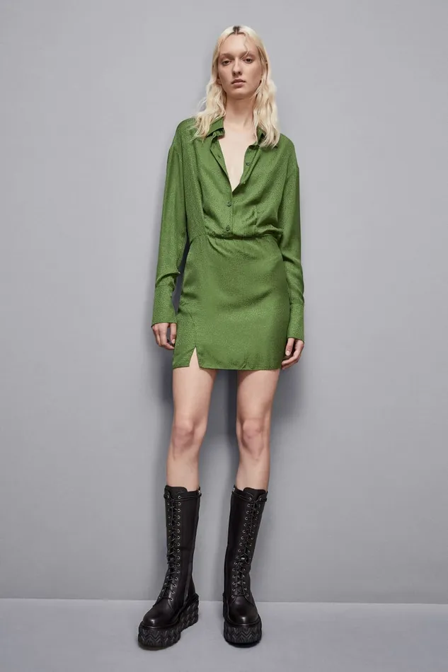 Patrizia Pepe Dresses Jacquard Viscose Mini Dress Green 8211 Women