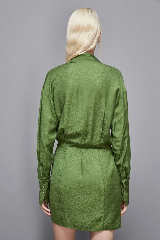 Patrizia Pepe Dresses Jacquard Viscose Mini Dress Green 8211 Women