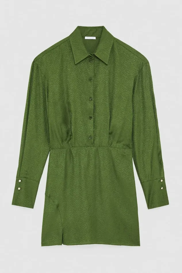 Patrizia Pepe Dresses Jacquard Viscose Mini Dress Green 8211 Women