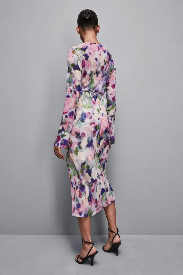 Patrizia Pepe Dresses Patterned Chiffon Midi Dress Multicolor 8211 Women
