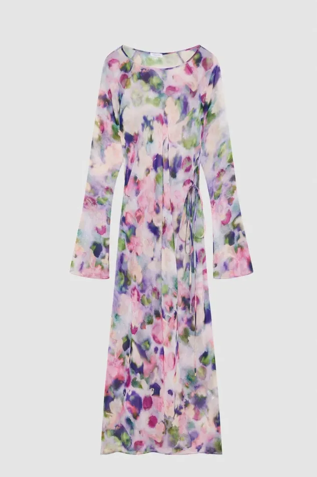 Patrizia Pepe Dresses Patterned Chiffon Midi Dress Multicolor 8211 Women