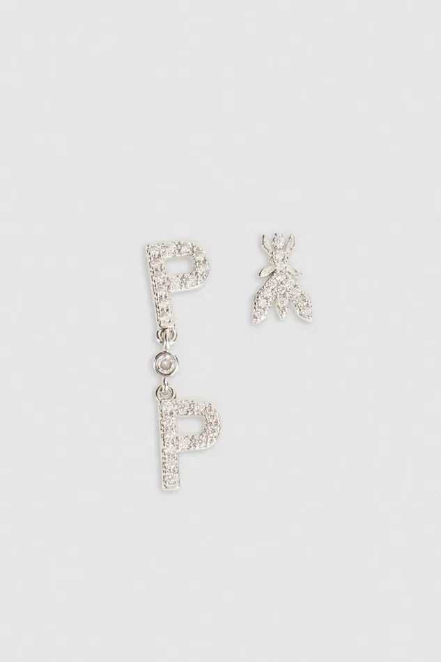 Patrizia Pepe Earrings Brass And Glass Earrings Silver 8211 Women