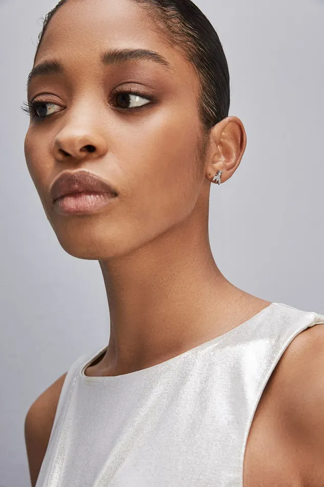 Patrizia Pepe Earrings Brass And Glass Earrings Silver 8211 Women