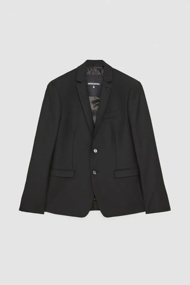 Patrizia Pepe Jackets Lined Cool Wool Blazer Black 8211 Men