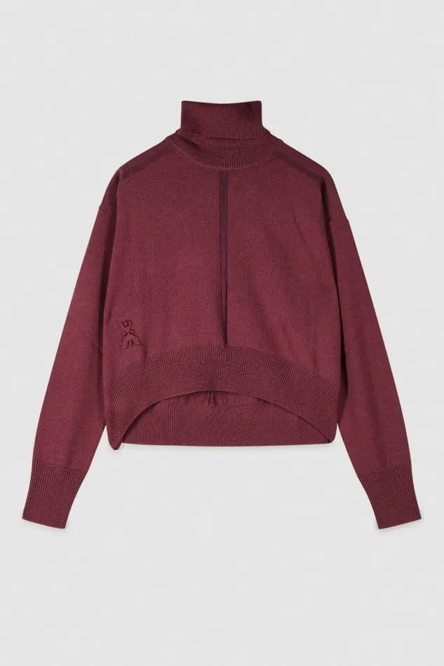 Patrizia Pepe Knitwear Cropped Wool Sweater Red 8211 Women
