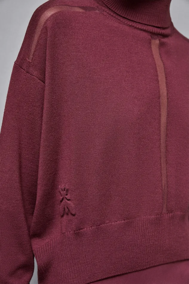 Patrizia Pepe Knitwear Cropped Wool Sweater Red 8211 Women