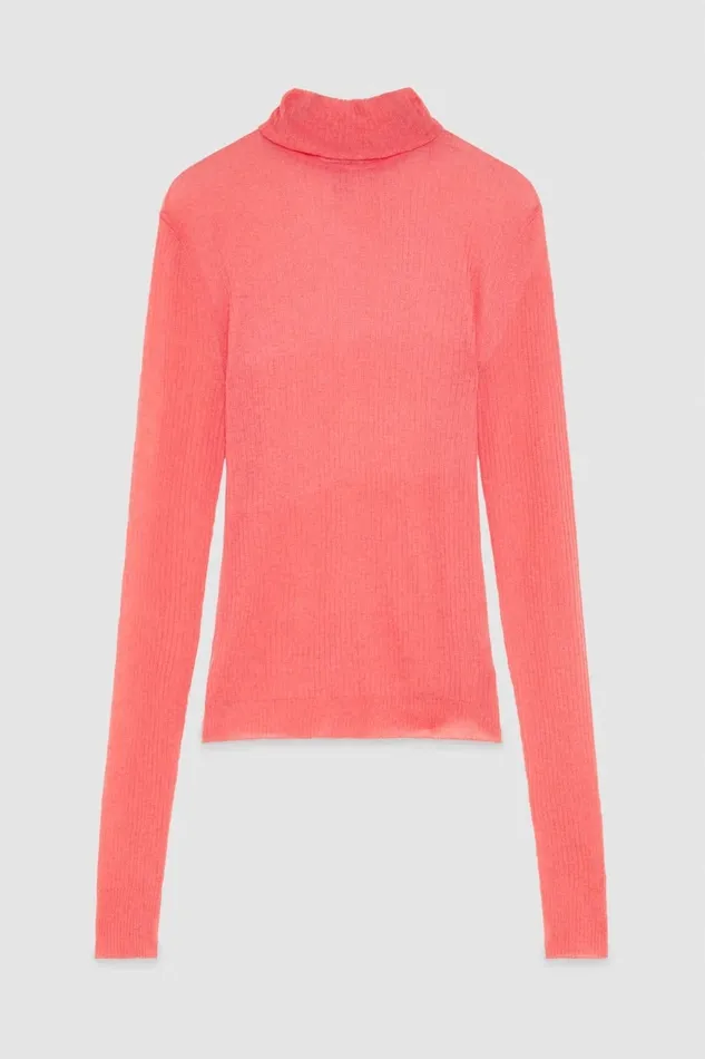 Patrizia Pepe Knitwear Essential Slim Fit Wool Sweater Pink 8211 Women