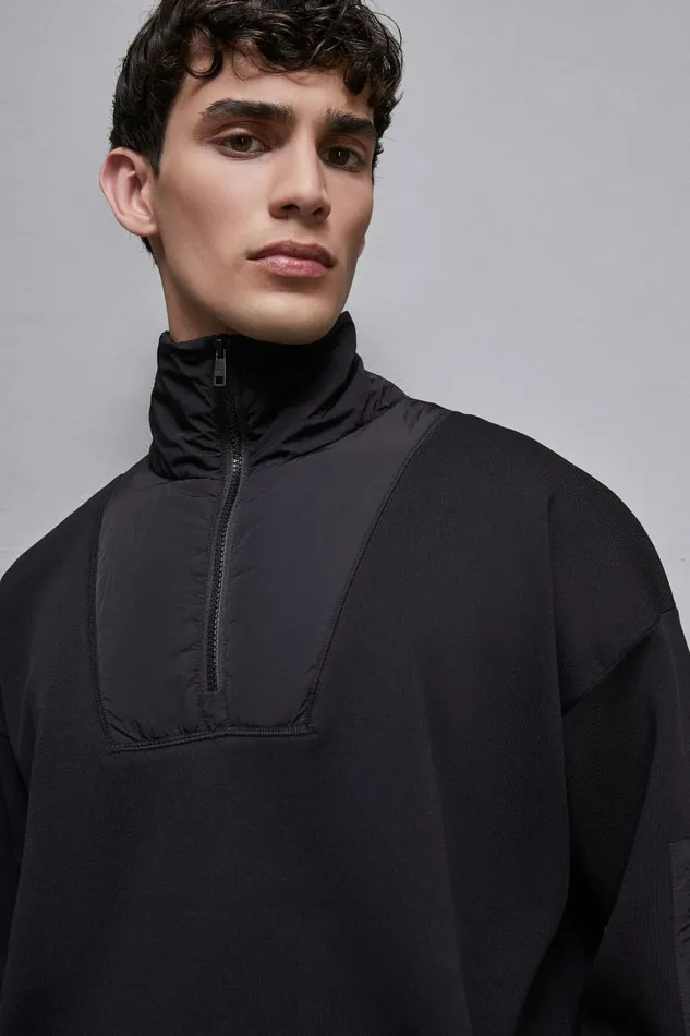 Patrizia Pepe Knitwear Sweater With Nylon Inserts Black 8211 Men