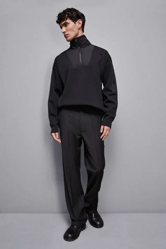 Patrizia Pepe Knitwear Sweater With Nylon Inserts Black 8211 Men
