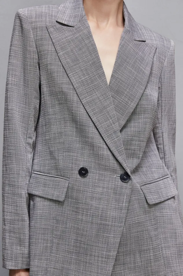 Patrizia Pepe Outerwear Essential DoubleBreasted Jacket Grey 8211 Women