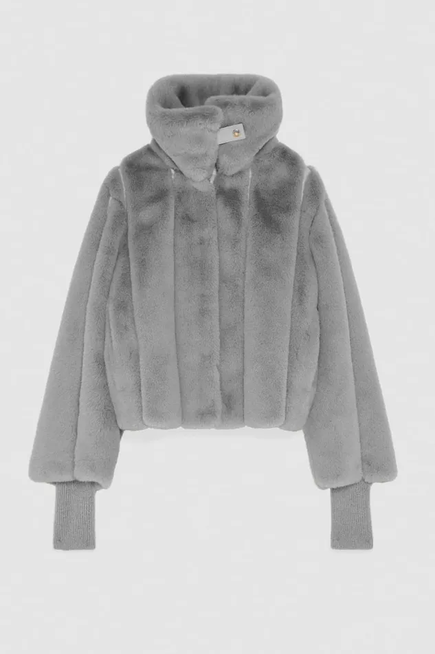 Patrizia Pepe Outerwear Short Synthetic Fabric Coat Grey 8211 Women