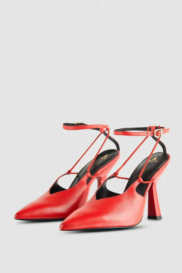 Patrizia Pepe Pumps Astral Buckle Leather Slingbacks Red 8211 Women