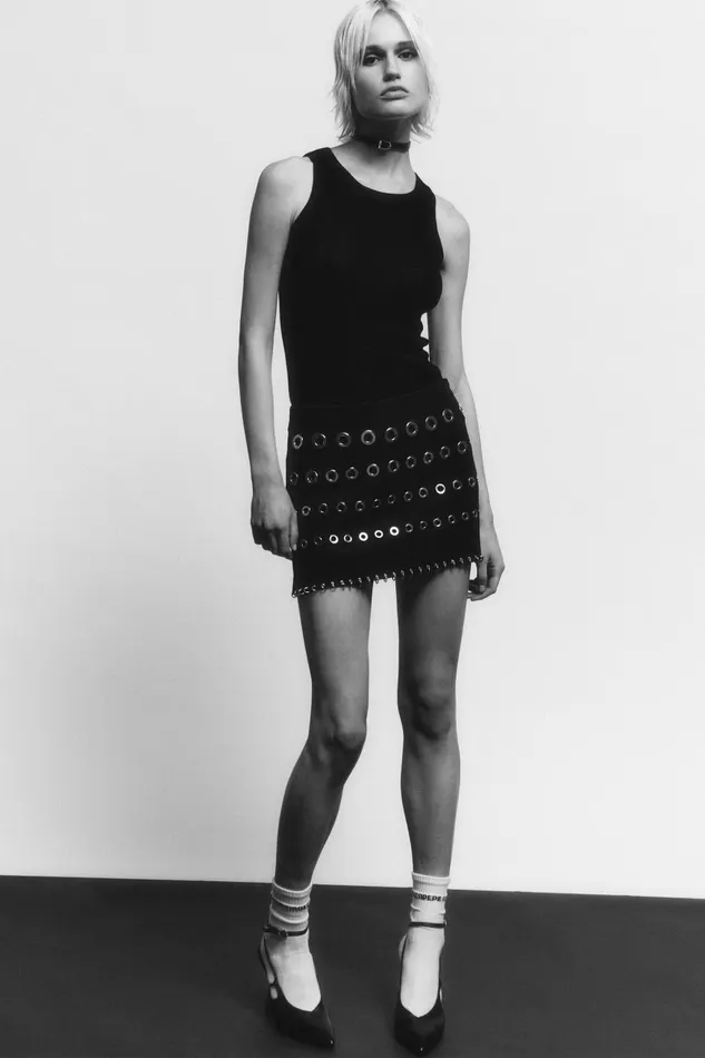 Patrizia Pepe Skirts LowWaisted Crpe Miniskirt Black 8211 Women