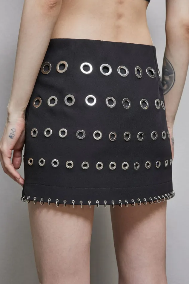 Patrizia Pepe Skirts LowWaisted Crpe Miniskirt Black 8211 Women