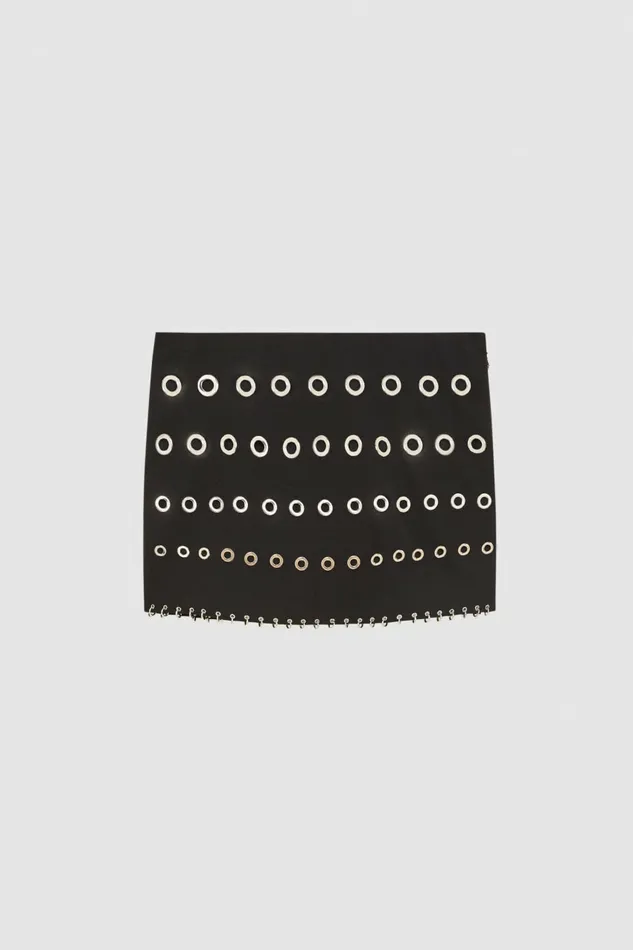 Patrizia Pepe Skirts LowWaisted Crpe Miniskirt Black 8211 Women