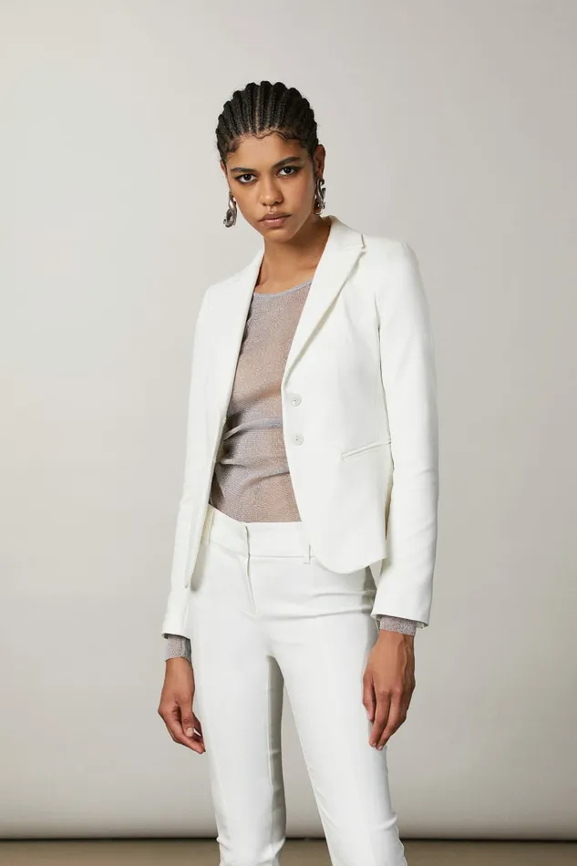 Patrizia Pepe Tailleur 2Button Slim Jacket White 8211 Women
