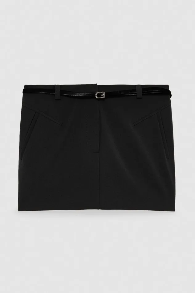 Patrizia Pepe Tailleur Essential Miniskirt With Belt Black 8211 Women