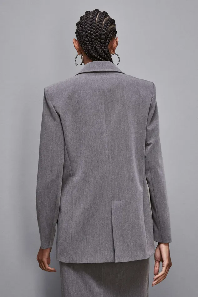 Patrizia Pepe Tailleur Essential TwoButton Viscose Jacket Grey 8211 Women