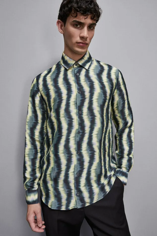Patrizia Pepe Tops and Shirts Patterned Fluid Shirt Multicolor 8211 Men