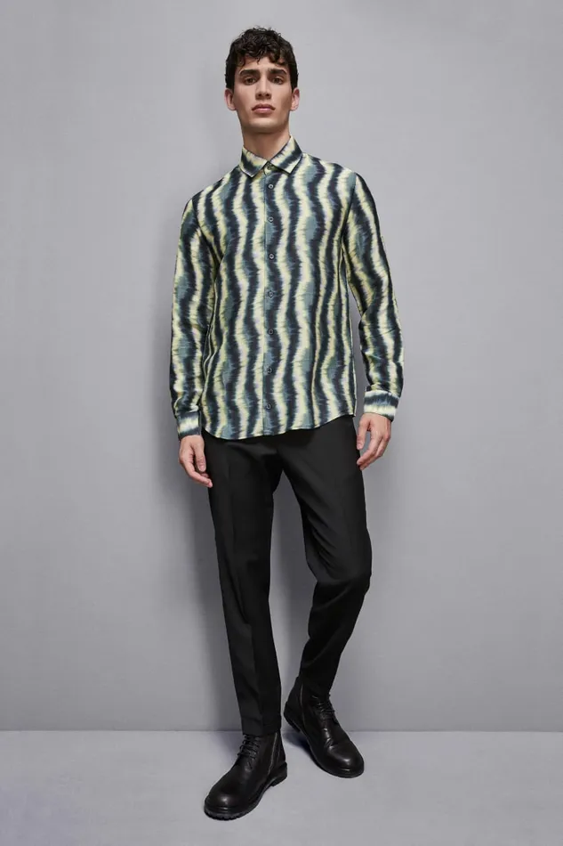 Patrizia Pepe Tops and Shirts Patterned Fluid Shirt Multicolor 8211 Men
