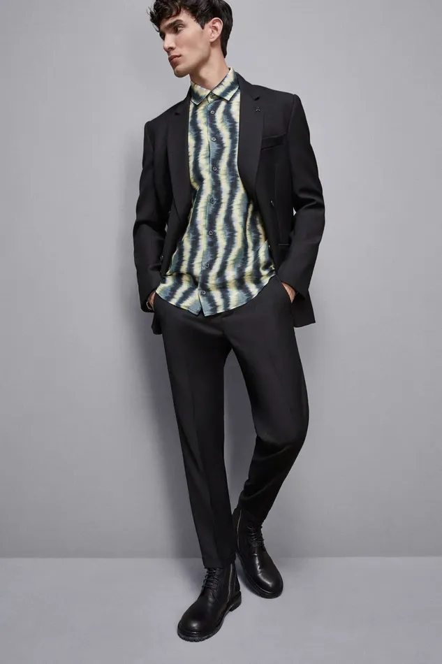 Patrizia Pepe Tops and Shirts Patterned Fluid Shirt Multicolor 8211 Men