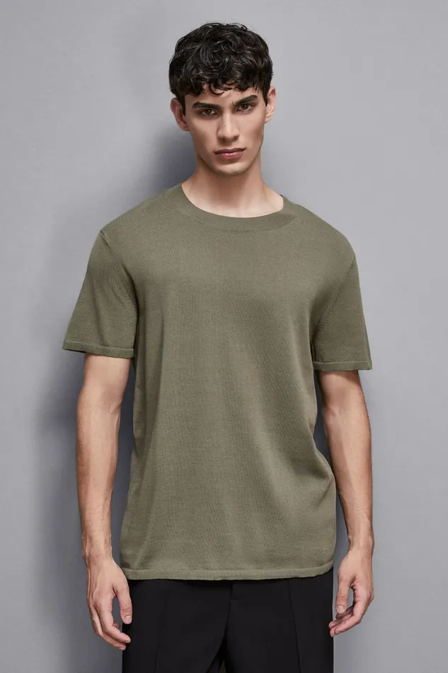 Patrizia Pepe Tops and Shirts TShirt Boxy In Knit Green 8211 Men