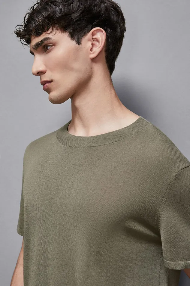 Patrizia Pepe Tops and Shirts TShirt Boxy In Knit Green 8211 Men