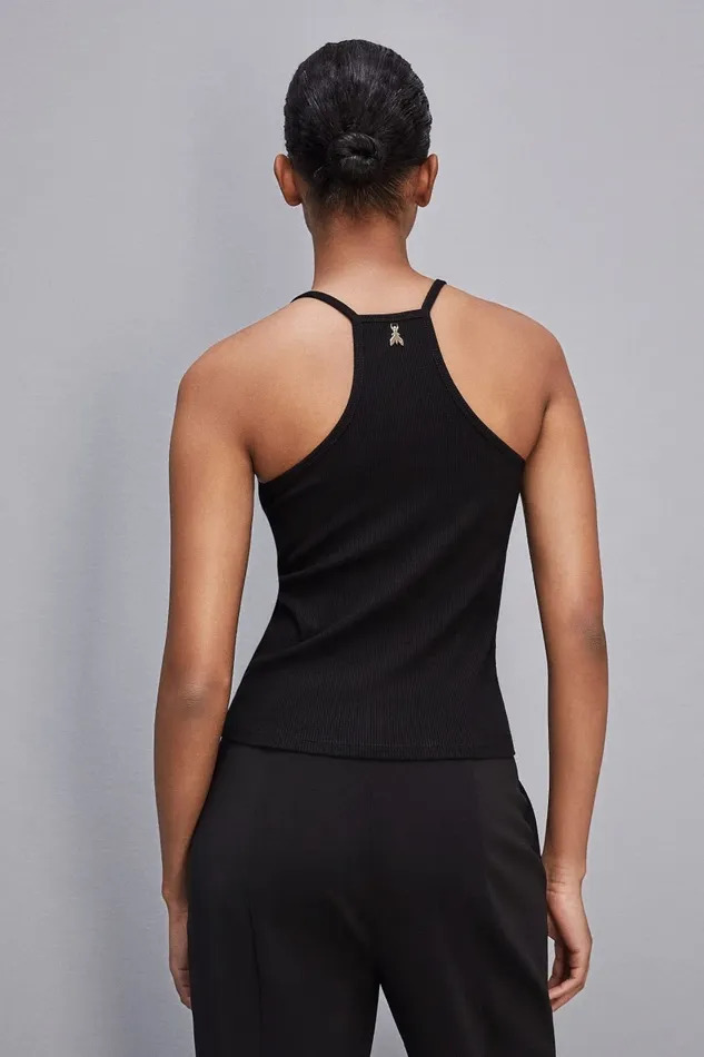 Patrizia Pepe Tops Essential Ribbed Viscose Tank Top Black 8211 Women