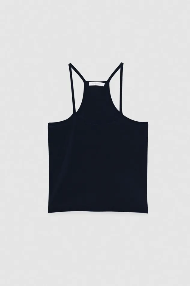 Patrizia Pepe Tops Essential Ribbed Viscose Tank Top Black 8211 Women