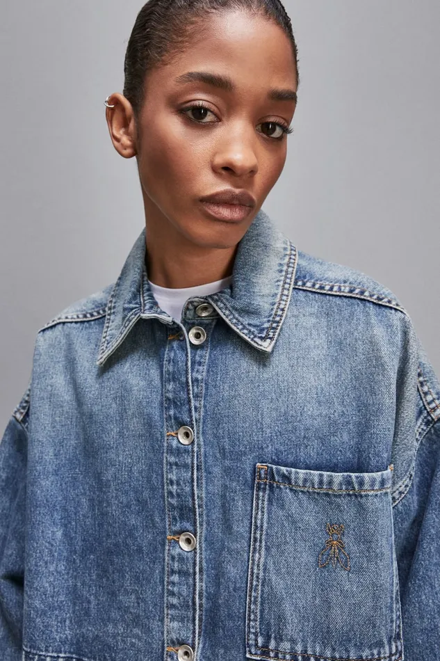 Patrizia Pepe Tops LongSleeved Shirt In Jeans Blue Light Blue 8211 Women