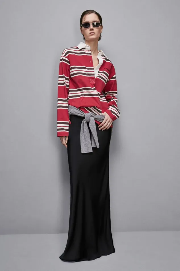 Patrizia Pepe Tops Oversized Long Sleeved Polo Red 8211 Women