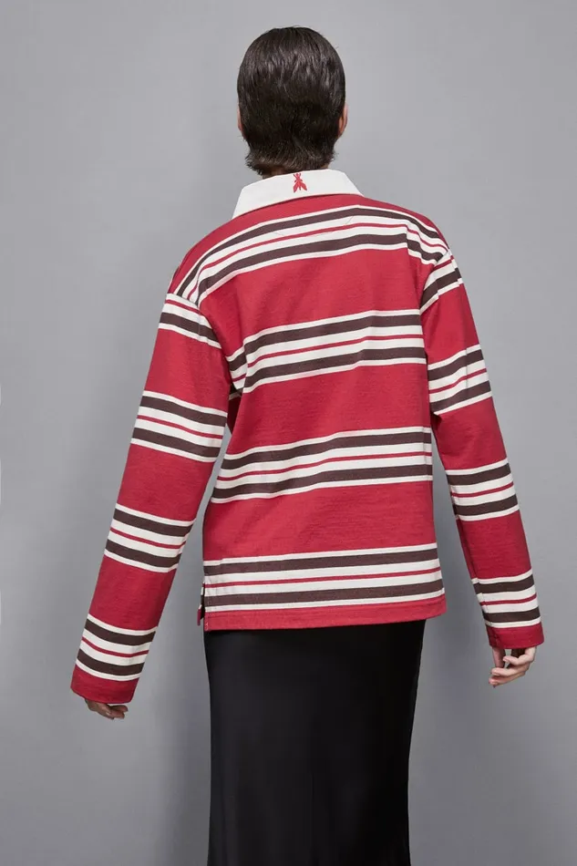 Patrizia Pepe Tops Oversized Long Sleeved Polo Red 8211 Women