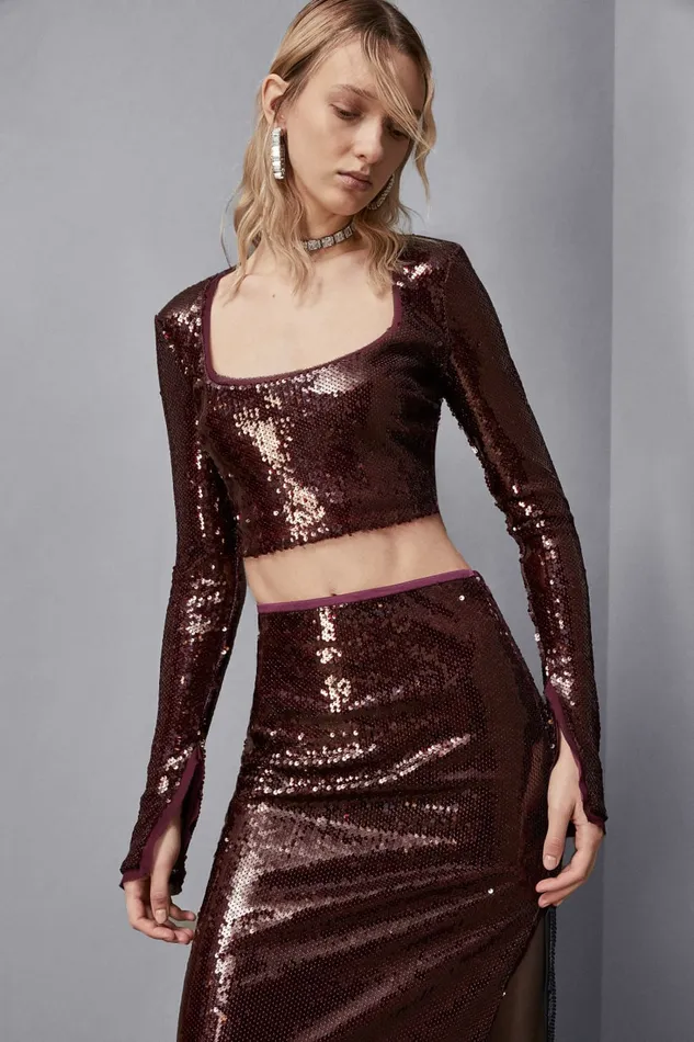 Patrizia Pepe Tops Sequin Top Red 8211 Women