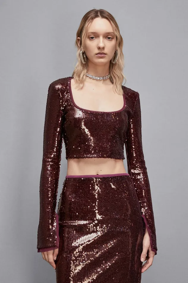 Patrizia Pepe Tops Sequin Top Red 8211 Women